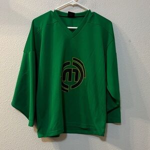 Hockey Monkey Green V-Neck Jersey with Logo